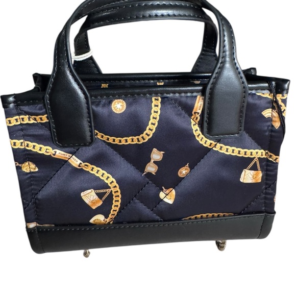 Kurt Geiger Black Quilted Mini Tote with Gold Chain Print💝 - Picture 6 of 10